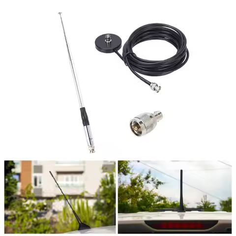 Portable 27MHz Radio Antennas Set Featuring BNC Plugs Base, and PL259 Adapter For Professional & Eme