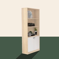 [Preorder] VHIVE Oxford Wide 80cm Bookcase with Lock (Oak/White Office Storage Cupboard Cabinet)