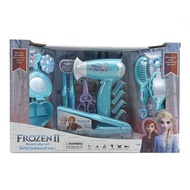 Mainan salon salonan frozen princess elsha sisir hair dryer catokan gunting set box