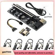 [yan77333.sg]PCI-E 1X to 16X Riser Card,GPU Riser Adapter Card,6PIN SATA Power Cable,PCIe Graphics Card Extension Cable 6 Pack
