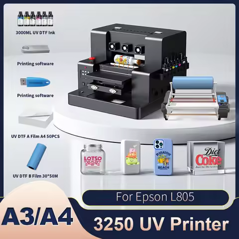 UV Printer For Epson L805 Impressora A3/A4 UV Flatbed Printer Machine UV DTF Sticker Printer UV Prin