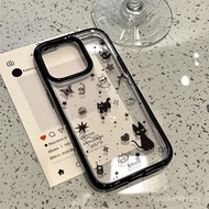 Simple Premium Cat Black Frame Acrylic Suitable for iPhone Phone Case Suitable for iPhone 16 Pro Max
