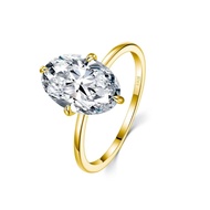 4.5ct Oval-cut Classic minimalist solitaire Moissanite Engagement Ring S925 Sterling Silver 4-prong 