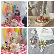 6pcs SPIRAL CANDLE Birthday thread candle colorful gold color gold silver twist thread candle decora