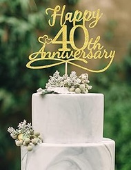 veegood Happy 40th Anniversary Cake Toppers - 40th Wedding Anniversary Decorations, 40th anniversary