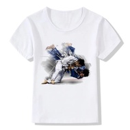 Boy And Girl Evolution Of A Judo Design T-shirts Children Judo Top Tees Baby T Shirt Summer Casual S