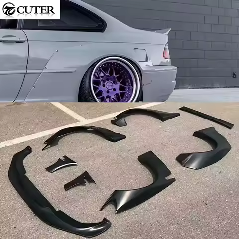 E46 325i M3 Coupe FRP Unpainted Front Lip Wheel Eyebrow Rear Spoiler for Bmw E46 M3 98-04