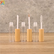 8ml Natural Bamboo Mascara Container Bottle with Brush DIY Lid Lip Gloss TubeEmpty Cosmetic Packing 