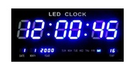 GooAB Shop นาฬิกา LED ติดฝาผนัง แบบบาง ตัวเลข 3 นิ้ว ขนาด 18 นิ้ว ไฟสีฟ้า JH4622