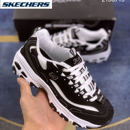 Skechers รองเท้าผ้าใบสีดำและสีขาววิ่งของผู้หญิงรองเท้าลำลองอเนกประสงค์