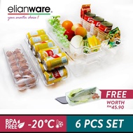 Elianware E-Concept Value Set (6 Pcs) Fridge Organizer [FREE 1 x 1.7L Fridge Keeper]