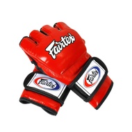 Fairtex Sparring Gloves FGV12 Open Thumb Red  ( S,M,L,XL ) Genuine Leather MMA Gloves K1 MMA K1 แฟร์แท็ค สนับมือเเบบเปิดนิ้ว สีแดง