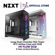 NZXT H9 FLOW RGB LARGE DUAL-CHAMBER MID-TOWER AIRFLOW GAMING CASE / CASING (BLACK / WHITE)