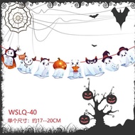 2024 New Halloween Decoration Decoration Ghost Festival Paper Pull Flag Shopping Mall Bar KTV Hallow