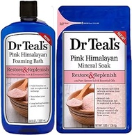 Dr Teals Pink Himalayan Bath Variety Gift Set (2 Pack, 82oz Total) - 34oz Foaming Bath, 48oz Bath Soak - Restore &amp; Replenish Formula - Essential Oils Blended with Pure Epsom Salt - Ease Aches &amp; Stress