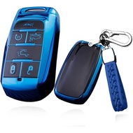 SANRILY Soft TPU 6 Button Key Fob Cover for Dodge Ram 1500 2019-2022 Full Protection Keyless FSmart 