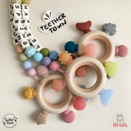 BRISH CANDY TEETHER SET (Candy Teether + Custom Name Strap)