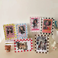 Acrylic Checkerboard 3-inch Photo Frame Photo Small Card Display Frame Label Paper Strong Magnetic D