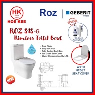 ROZ 818-G 1-PC Rimless Toilet Bowl + BP629 Bidet Seat Cover