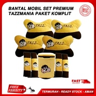 CAR PILLOW PACKAGE + TRASH CAN ECONOMIC CAR ACCESSORIES TAZZMANIA TAZZ MOTIF