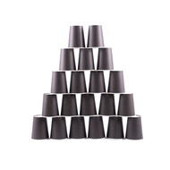 60 Paper Cups (9Oz) - Plain Solid Colours Birthday Tableware Catering(Black)