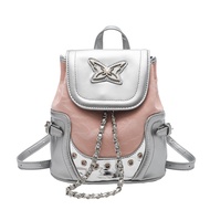【COD】Backpack Y2K Tas Bahu Rntai Tas Wanita Perak Lucu Perguruan Tingg Lucu Import Korea