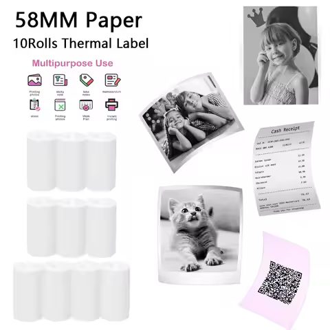 58mm Thermal Receipt Paper 10Rolls Paper Roll Bill Ticket Printing Print Patterns/Small Tickets For 
