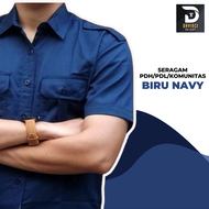 Baju PDL Pria Lengan Pendek | Seragam PDL Pria Lengan Pendek | Kemeja PDL Biru Navy | Kemeja PDL Nav