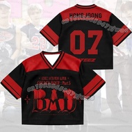 2026 Women Jersey Bad ATEEZ Golden Hour Part 5 Mixed Mesh Jersey SAN SEONGHWA Fans Short Sleeve Wome