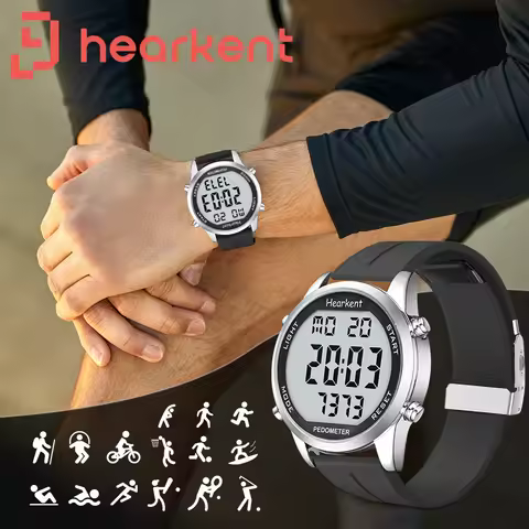 Hearkent Pedometer Watch Men's Digital Watch No Bluetooth Sport Watches Step Calories Counter Walkin