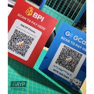 GCASH SCAN QR CODE STANDEE/TABLETOP,  PAYMAYA, BPI, UNIONBANK (OTHER BANKS) 5 x 6 inches