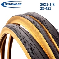 ยางจักรยาน 20นิ้ว Schwalbe 451 สายยางเนียน ผนังหนากันแทงทะลุ สำหรับจักรยานพับได้ ล้อเล็ก