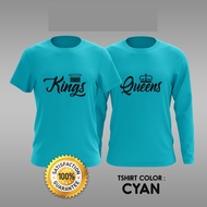 T-shirt COUPLE KINGS & QUEENS - Cyan - SHIP OUT in 1-2 Day