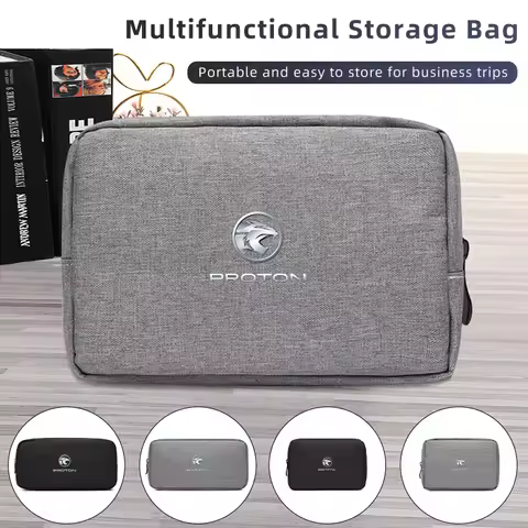 Car Logo Digital Storage Bag Waterproof Data Cable Travel Handbag For Proton Exora Iriz R3 Wira Satr