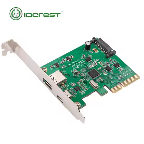 IOCREST PCI Express to USB3.1 USB-C+ USB3.1 Type-A host controller card up to USB3.1 Gen-II 10Gbps s