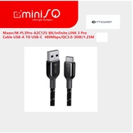 Mazer/M-PL3Pro-A2C125-BK/Infinite.LINK 3 Pro Cable USB-A TO USB-C 480Mbps/QC3.0-30W/1.25M-Black
