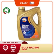 GULF Racing 5W-50 (4L) - Superior Performance Fully Synthetic Motor Oil (5W50) Minyak Hitam Kereta