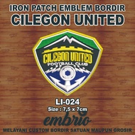 LI-024 Patch CILEGON UNITED FC Embroidered Emblem Jersey Logo Ligina League Indonesia - 7.5x7cm - Em