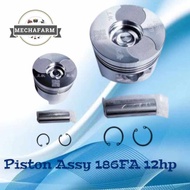 Piston Assy 186fa 12HP  for Aircooled Diesel Engine  Yamma, Kingstone, Yamada