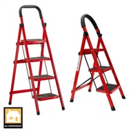 [Ready Stock]Foldable Lightweight 3 and 4 Tier Steel Step Ladder with Hand Grip