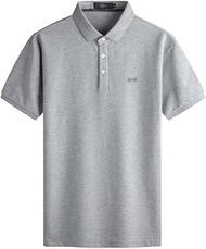 MMLLZEL Casual Lapel Polo Shirt Silk Color Cotton Cotton Short Sleeved T Shirt Men Summer Business (Color : D, Size : XL code)