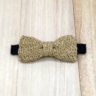 金色可調節領結 - 由優質埃及絲綢紗線製成的鉤針編織領結