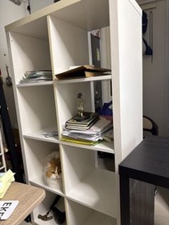 Ikea 白色儲物櫃 書架連收納格 8格