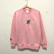 Crewneck MLB DODGERS pink size L original second vintage varsity