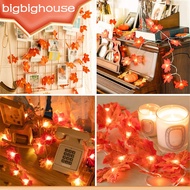 Fall Maple Leaves LED Waterproof Garland Lamp Decoration for Autumn Harvest