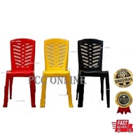Kerusi Plastic Tebal|Kerusi PlastikHigh Quality Stackable Dining Black Plastic Chair (Black/Yellow/R