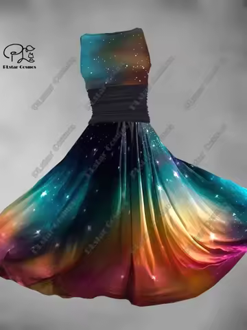 3D printing new starry sky gradient pattern vest dress series as a gift for yourself 1