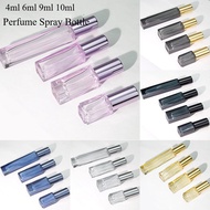 4ml 6ml 9ml 10ml Spray Bottle Travel Empty Square Thick Glass Perfume Bottle Screw Sample Travel
