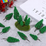 CHAAKIG 20PCS Miniature Pine Tree Wargame Accessories Railroad Decoration Fairy Garden Scene Model