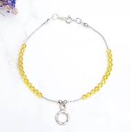 12星座守護石-處女座 Virgo 巴西黃水晶 925純銀手鍊  